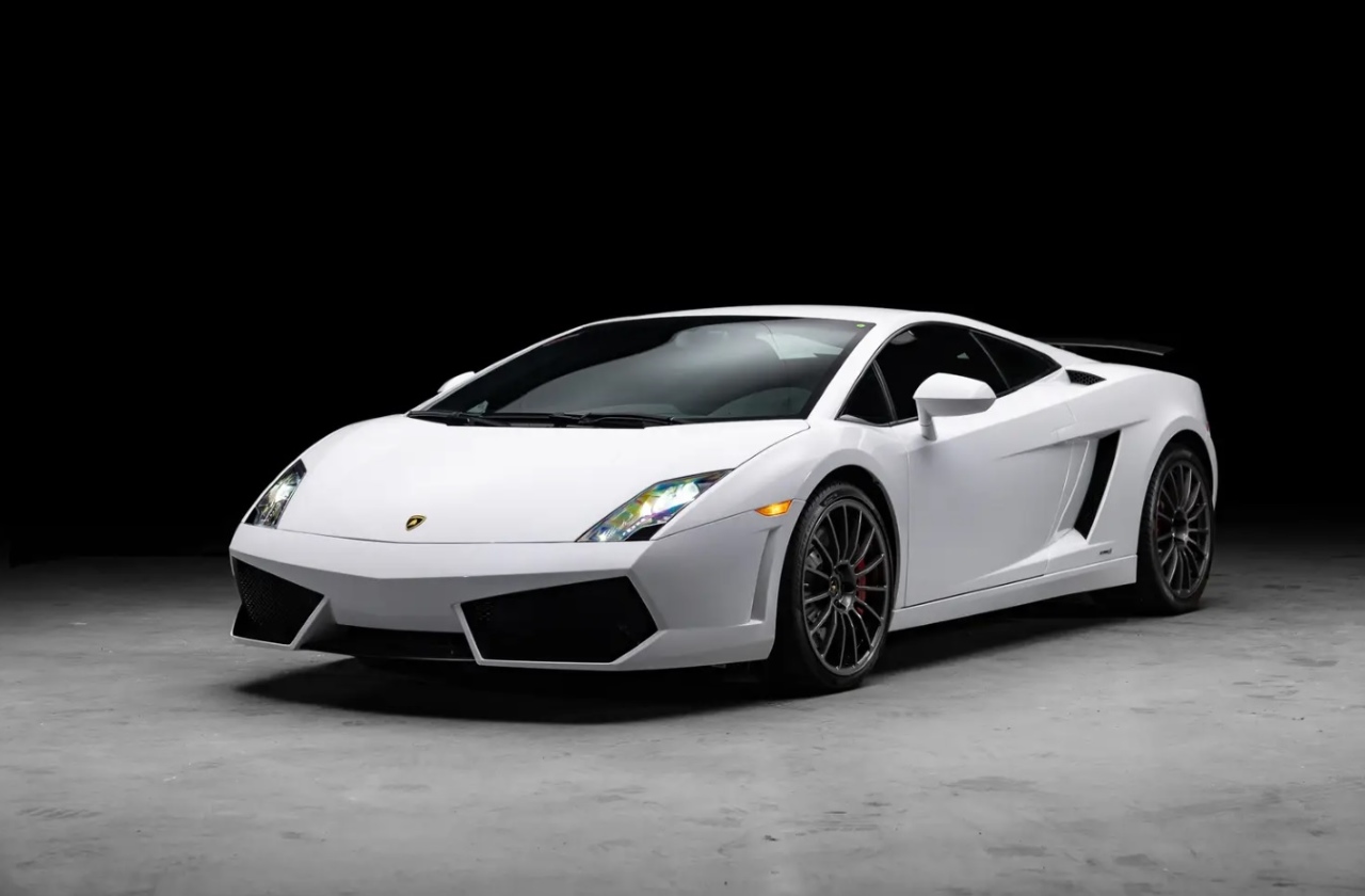 A white Lamborghini Gallardo 50th Anniversary edition
