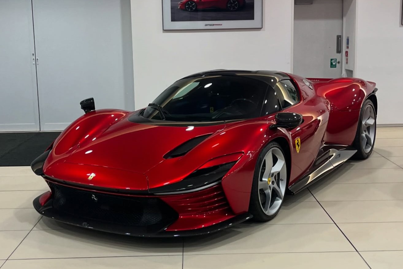 a Ferrari Daytona SP3 in Rosso Magma