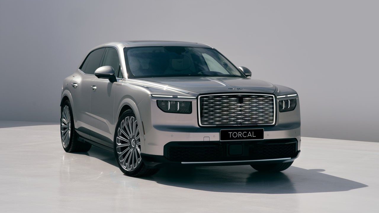A silver Bentley Torcal electric SUV